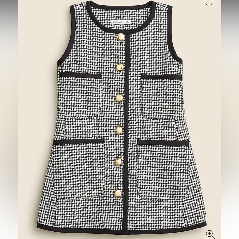 J. Crew/ Crewcuts Girls' patch-pocket dress in houndstooth